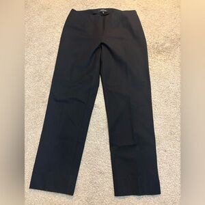 Lafayette 148 Cropped Bleecker Flat Front Pants Black Size 4